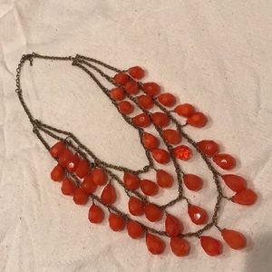 3 for $25 Dangly Orange Fashion Statement Necklace